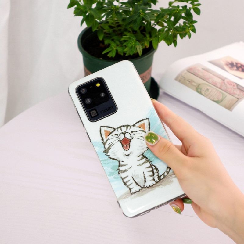 Capa Para Samsung Galaxy S20 Ultra Gato Fluorescente