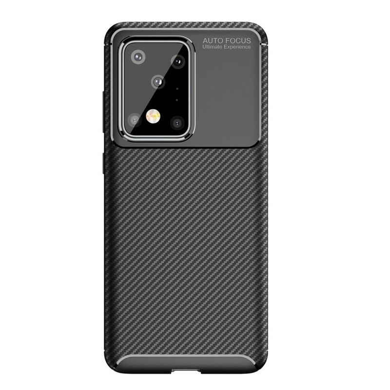 Capa Para Samsung Galaxy S20 Ultra Textura Flexível De Fibra De Carbono