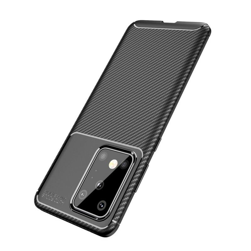 Capa Para Samsung Galaxy S20 Ultra Textura Flexível De Fibra De Carbono