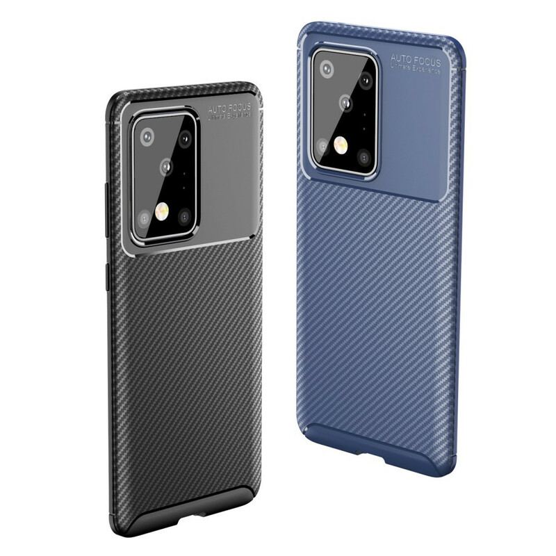 Capa Para Samsung Galaxy S20 Ultra Textura Flexível De Fibra De Carbono