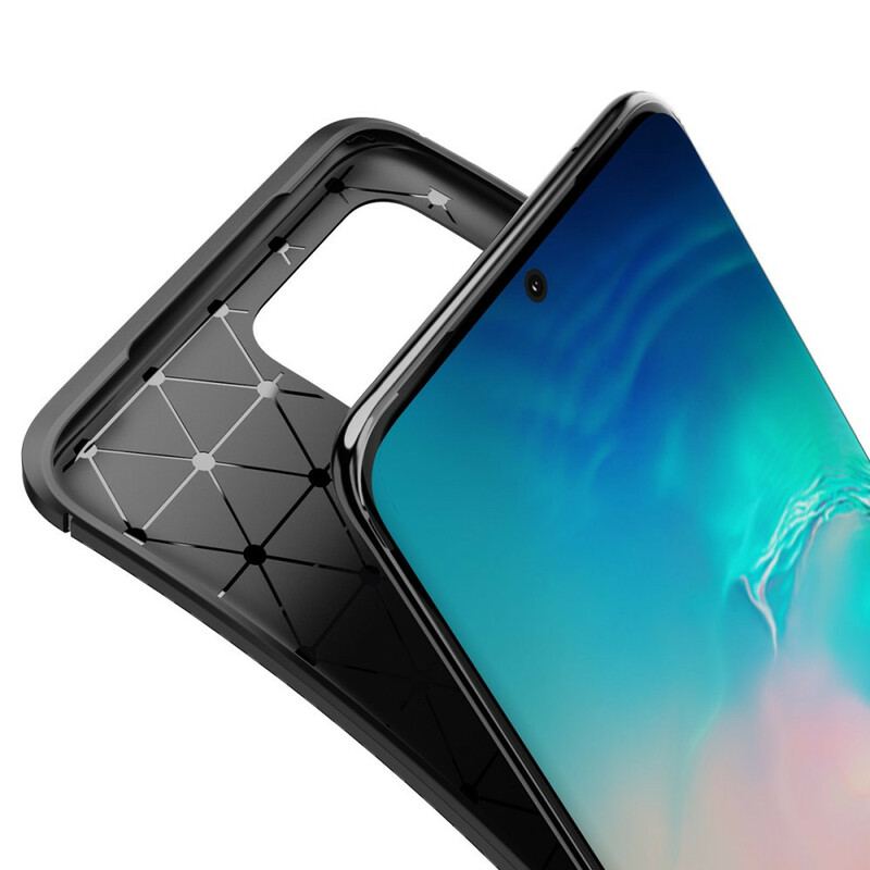 Capa Para Samsung Galaxy S20 Ultra Textura Flexível De Fibra De Carbono