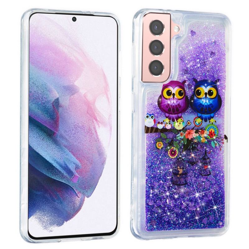 Capa De Celular Para Samsung Galaxy S22 5G Corujas Glitter