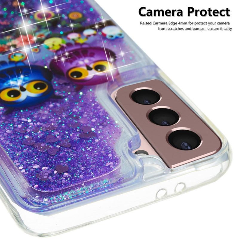 Capa De Celular Para Samsung Galaxy S22 5G Corujas Glitter
