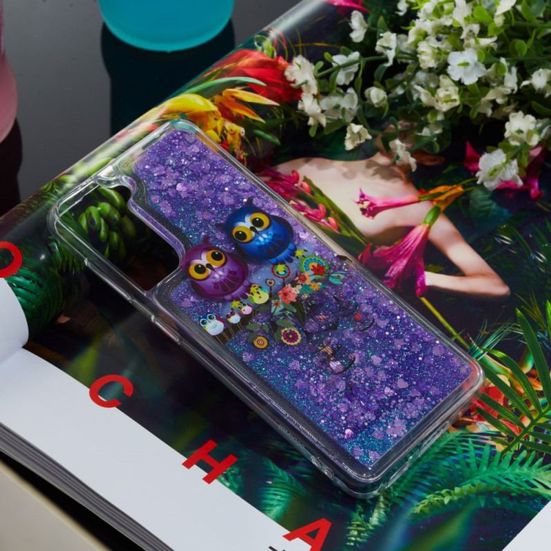 Capa De Celular Para Samsung Galaxy S22 5G Corujas Glitter