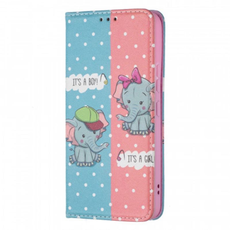 Capa De Celular Para Samsung Galaxy S22 5G Flip Bebês Elefantes