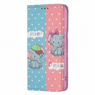 Capa De Celular Para Samsung Galaxy S22 5G Flip Bebês Elefantes