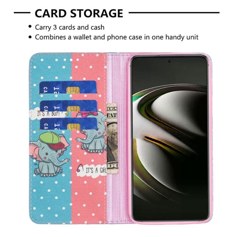Capa De Celular Para Samsung Galaxy S22 5G Flip Bebês Elefantes