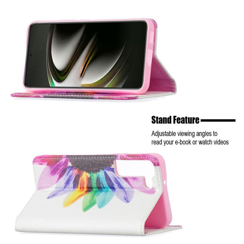Capa De Celular Para Samsung Galaxy S22 5G Flip Flor Aquarela