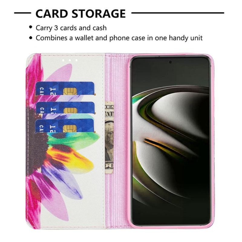 Capa De Celular Para Samsung Galaxy S22 5G Flip Flor Aquarela
