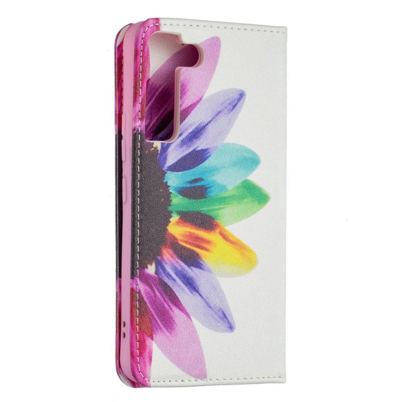 Capa De Celular Para Samsung Galaxy S22 5G Flip Flor Aquarela