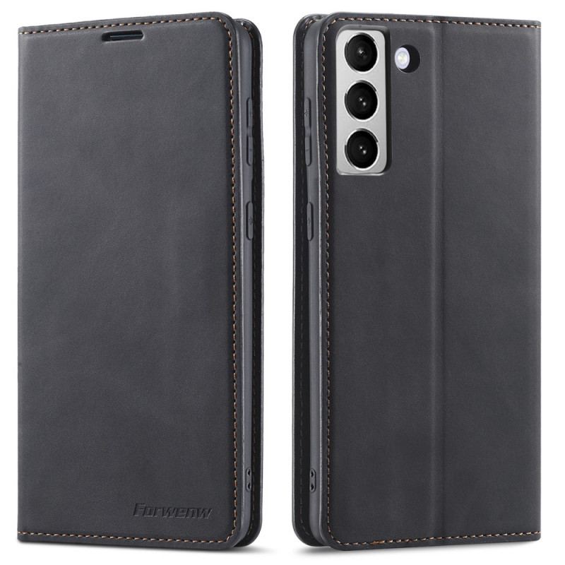 Capa De Celular Para Samsung Galaxy S22 5G Flip Forwenw Efeito Couro