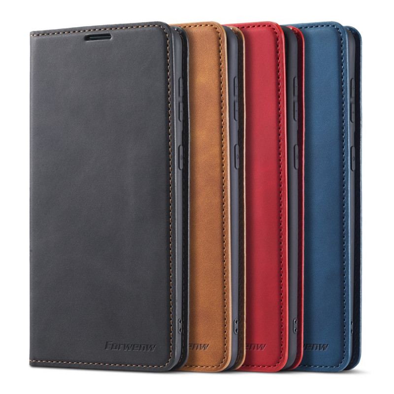 Capa De Celular Para Samsung Galaxy S22 5G Flip Forwenw Efeito Couro