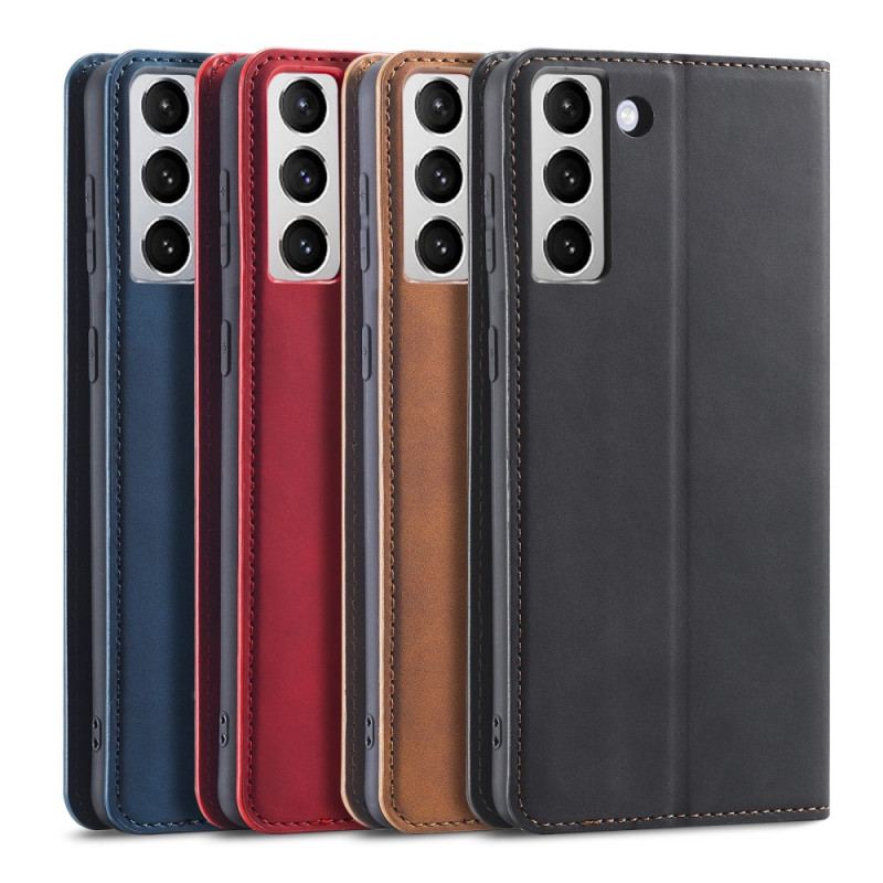 Capa De Celular Para Samsung Galaxy S22 5G Flip Forwenw Efeito Couro