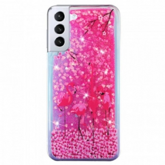 Capa De Celular Para Samsung Galaxy S22 5G Lantejoulas Flamingo