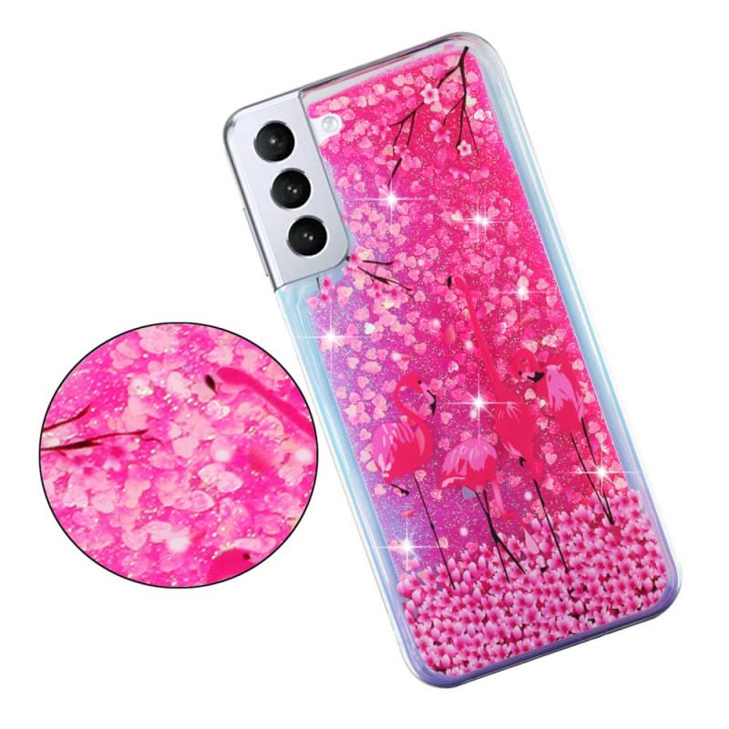 Capa De Celular Para Samsung Galaxy S22 5G Lantejoulas Flamingo