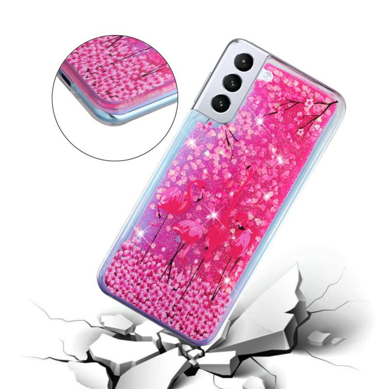 Capa De Celular Para Samsung Galaxy S22 5G Lantejoulas Flamingo