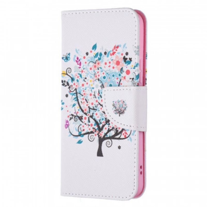 Capa De Couro Para Samsung Galaxy S22 5G Árvore Florida