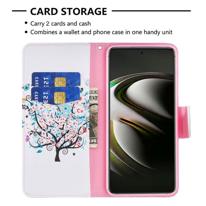 Capa De Couro Para Samsung Galaxy S22 5G Árvore Florida