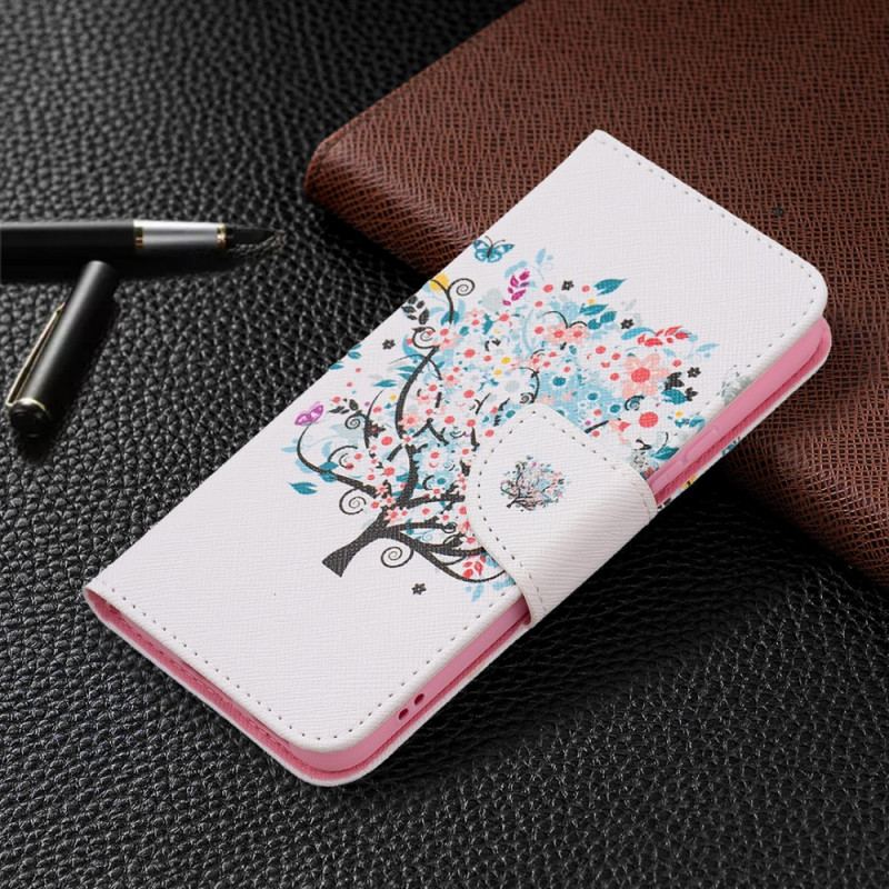 Capa De Couro Para Samsung Galaxy S22 5G Árvore Florida