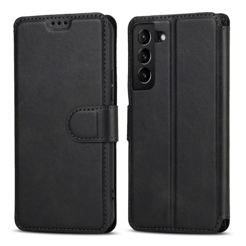 Capa De Couro Para Samsung Galaxy S22 5G Efeito Couro Vintage Fosco