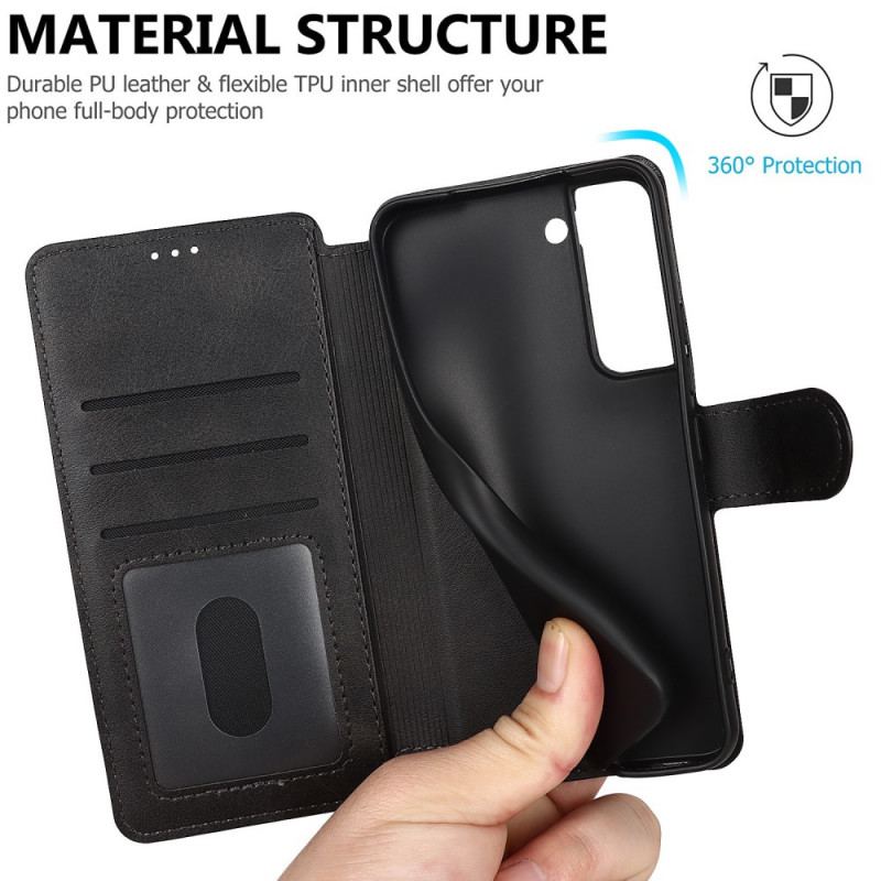 Capa De Couro Para Samsung Galaxy S22 5G Efeito Couro Vintage Fosco