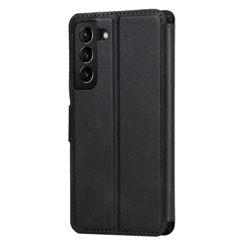 Capa De Couro Para Samsung Galaxy S22 5G Efeito Couro Vintage Fosco