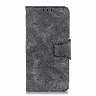 Capa De Couro Para Samsung Galaxy S22 5G Couro Rachado Vintage