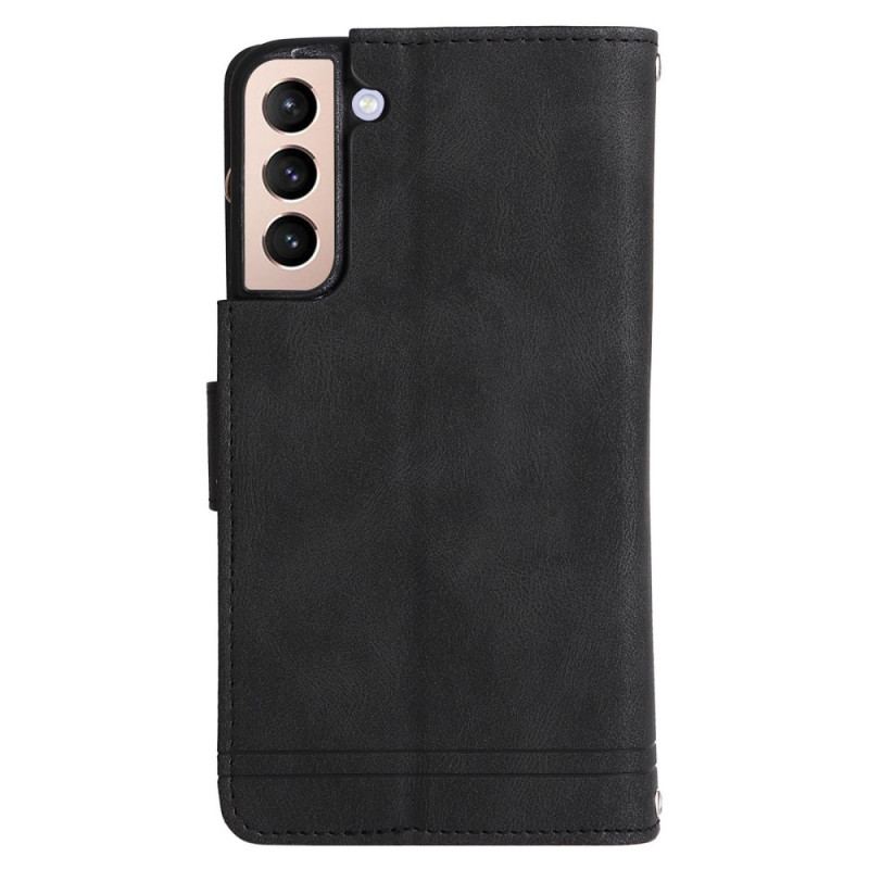 Capa Em Pele Para Samsung Galaxy S22 5G Negócios Multifuncionais