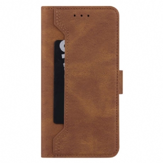 Capa Em Pele Para Samsung Galaxy S22 5G Titular Do Cartão Frontal