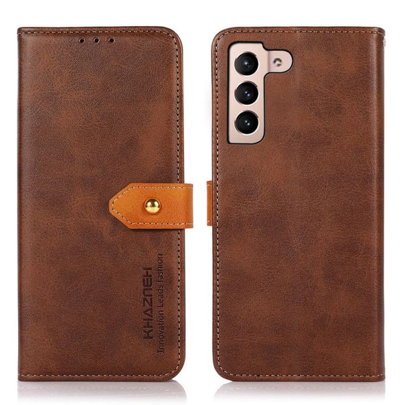 Capa Flip Para Samsung Galaxy S22 5G Couro Falso Com Alça Khazneh