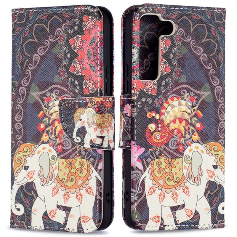 Capa Flip Para Samsung Galaxy S22 5G Elefante Indiano