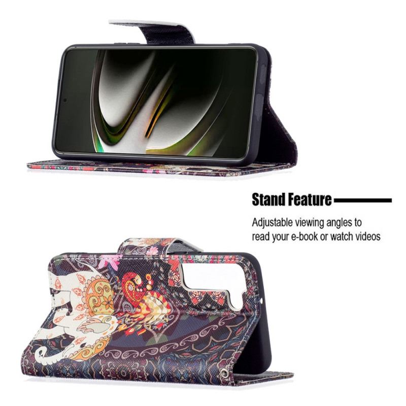 Capa Flip Para Samsung Galaxy S22 5G Elefante Indiano