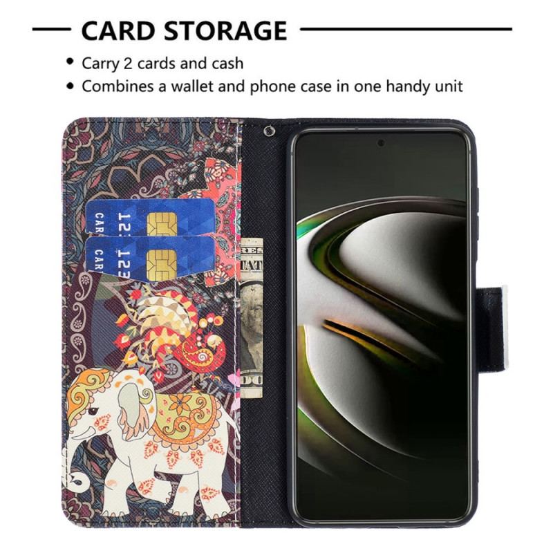 Capa Flip Para Samsung Galaxy S22 5G Elefante Indiano