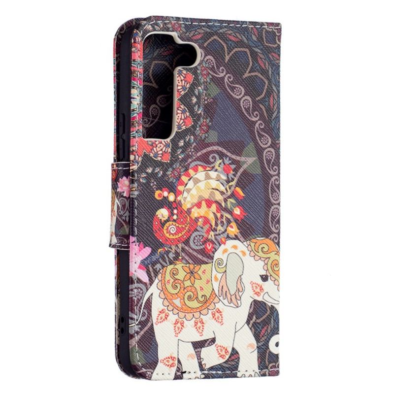 Capa Flip Para Samsung Galaxy S22 5G Elefante Indiano
