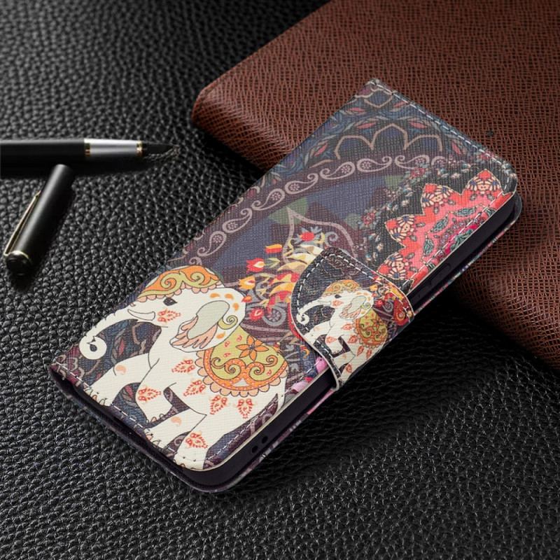 Capa Flip Para Samsung Galaxy S22 5G Elefante Indiano
