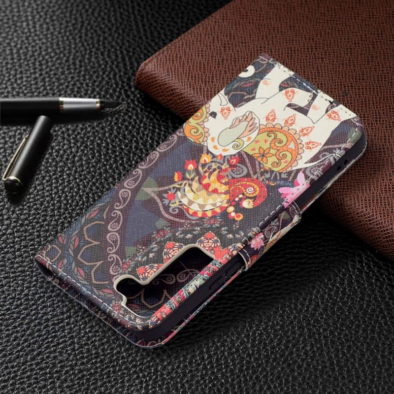 Capa Flip Para Samsung Galaxy S22 5G Elefante Indiano