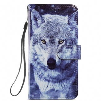 Capa Flip Para Samsung Galaxy S22 5G Lindos Lobos Com Cordão