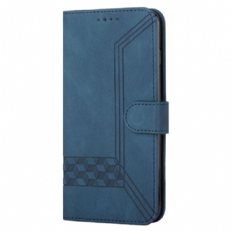 Capa Flip Para Samsung Galaxy S22 5G Linhas De Diamante E Textura
