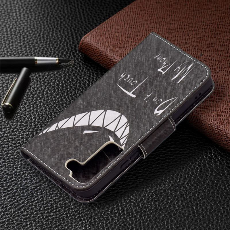 Capa Flip Para Samsung Galaxy S22 5G Telefone Do Diabo