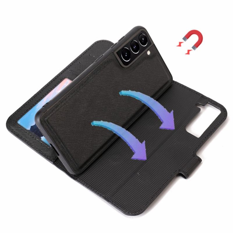 Capa Capa Flip Para Samsung Galaxy S22 5G Texturizado Com Destacável