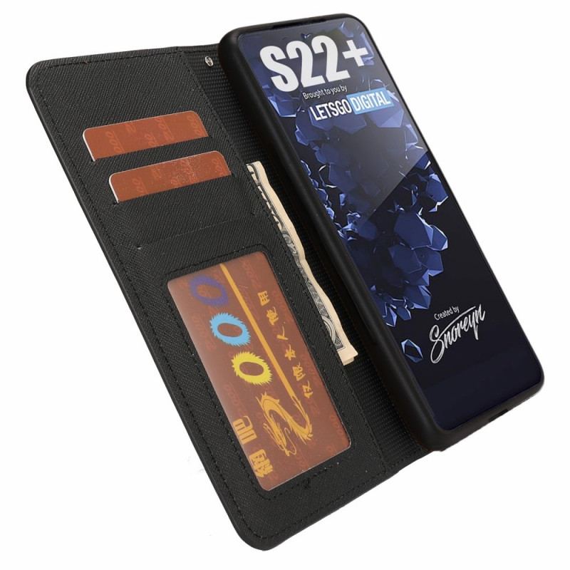 Capa Capa Flip Para Samsung Galaxy S22 5G Texturizado Com Destacável