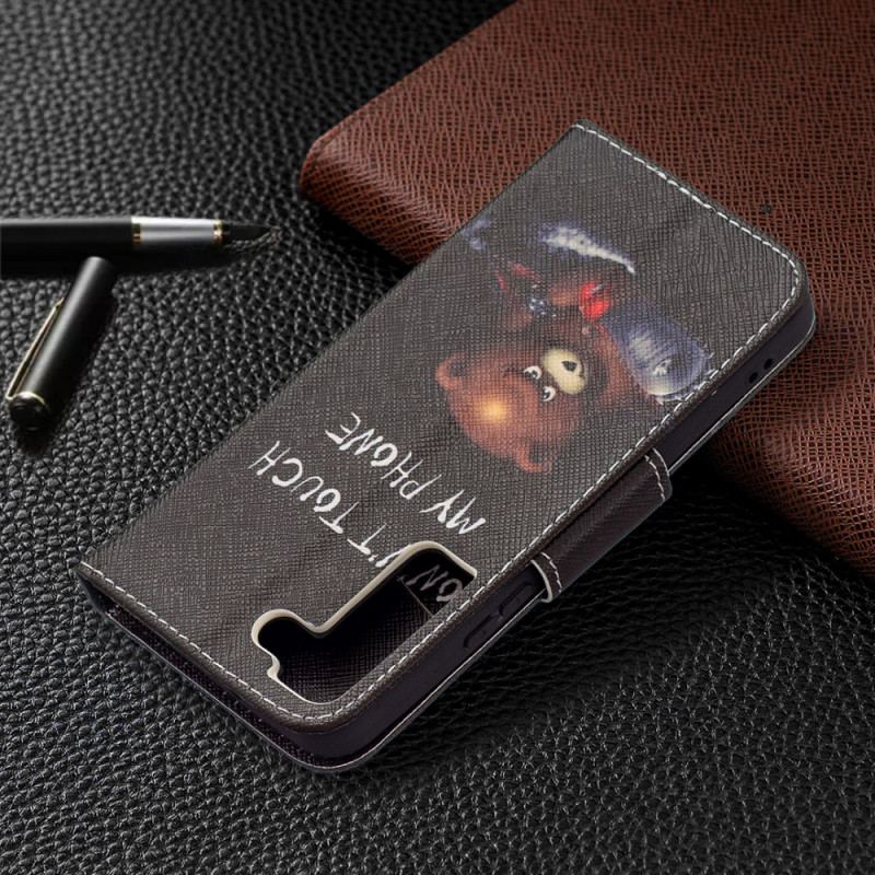 Capa Flip Para Samsung Galaxy S22 5G Urso Perigoso