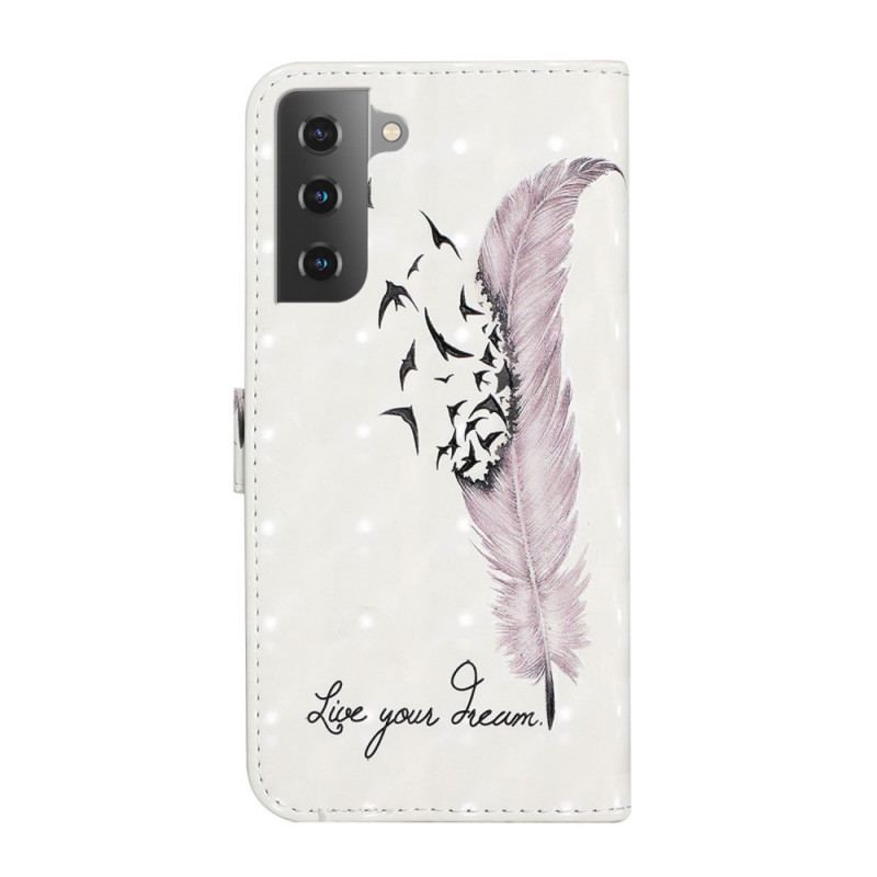 Capa Flip Para Samsung Galaxy S22 5G Viva Seu Sonho