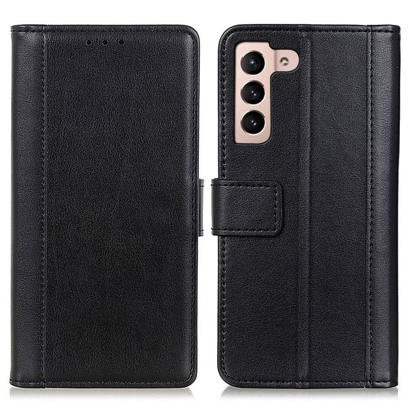 Capa Folio Para Samsung Galaxy S22 5G Estilo Couro Elegância