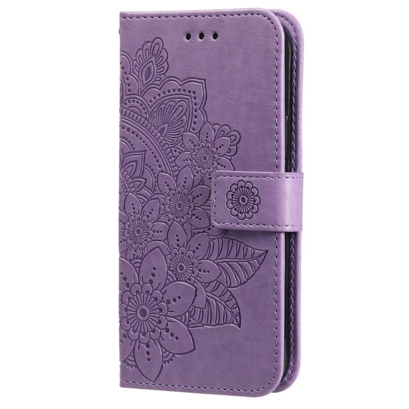 Capa Folio Para Samsung Galaxy S22 5G Flor Mandala