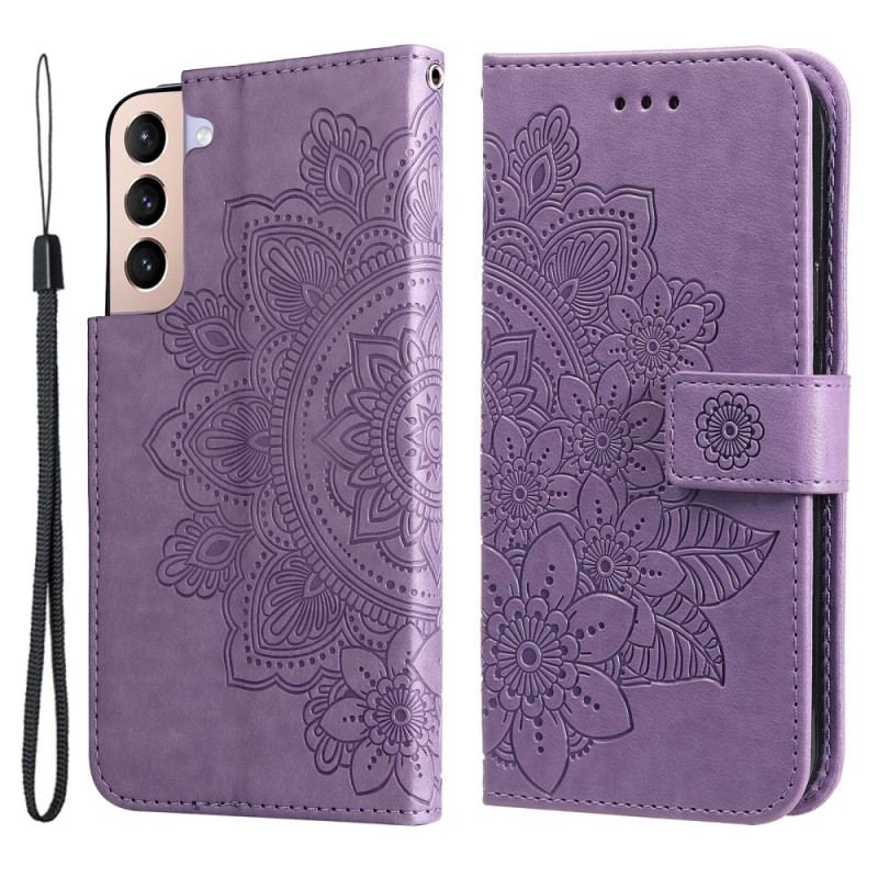 Capa Folio Para Samsung Galaxy S22 5G Flor Mandala