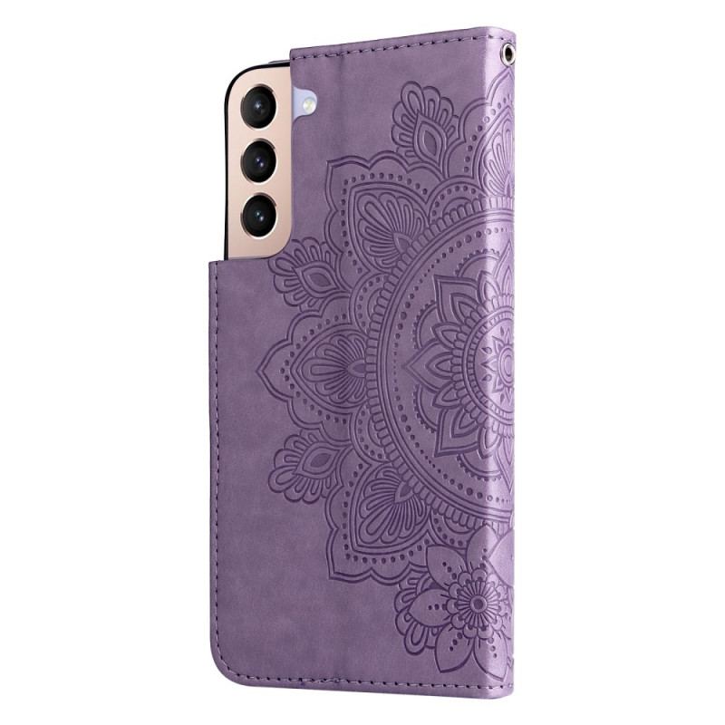 Capa Folio Para Samsung Galaxy S22 5G Flor Mandala