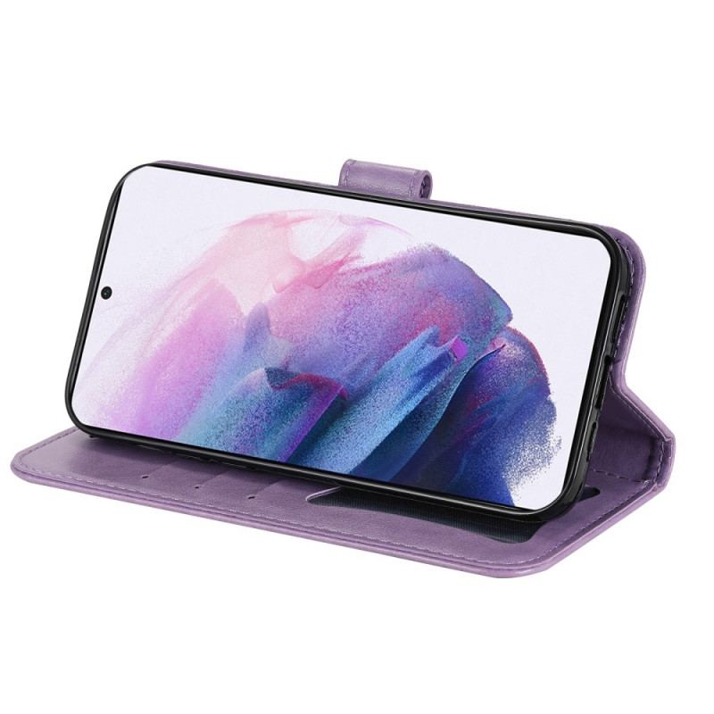 Capa Folio Para Samsung Galaxy S22 5G Flor Mandala