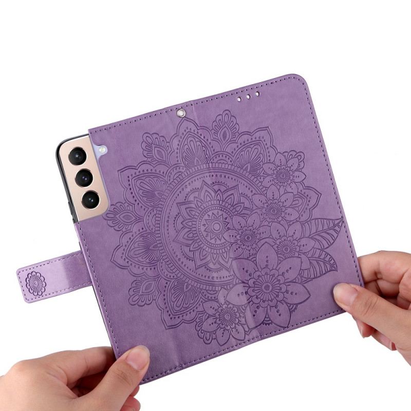 Capa Folio Para Samsung Galaxy S22 5G Flor Mandala