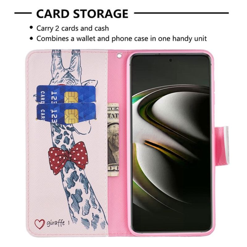 Capa Folio Para Samsung Galaxy S22 5G Girafa Inteligente